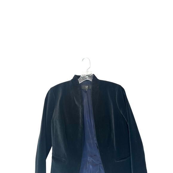 J.Crew 365 Black Open Front Slim Office Going Out Stretch Velvet Blazer Size 2 - Picture 3 of 10